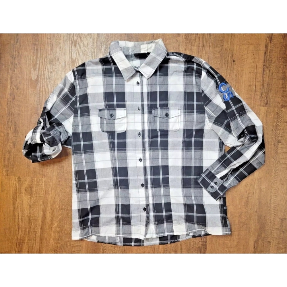 Burnside Calgary Stampede plaid roll tab sleeve shirt